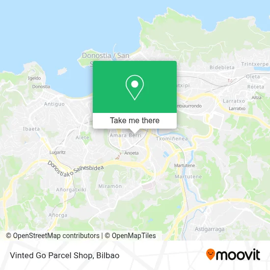 Vinted Go Parcel Shop map