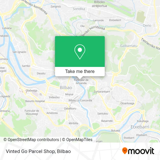 Vinted Go Parcel Shop map