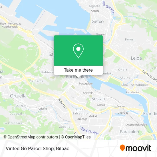 Vinted Go Parcel Shop map