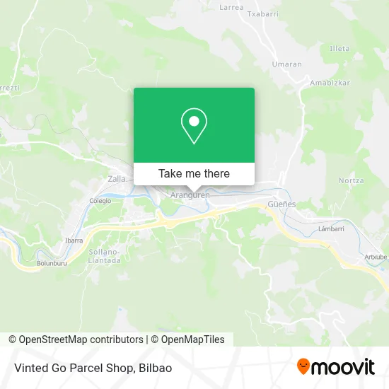 Vinted Go Parcel Shop map