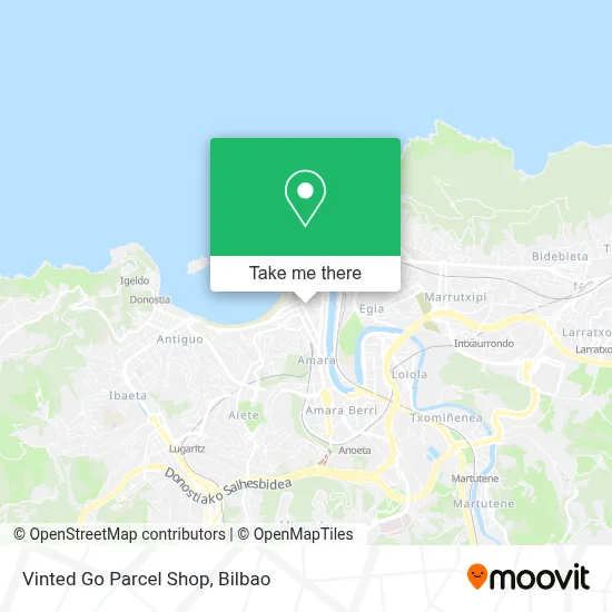 Vinted Go Parcel Shop map