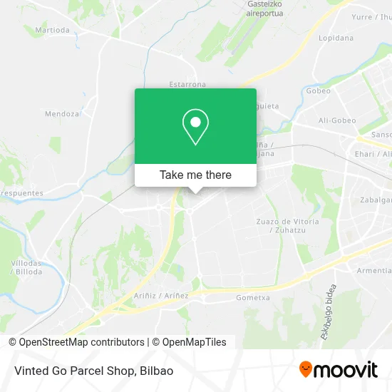 Vinted Go Parcel Shop map