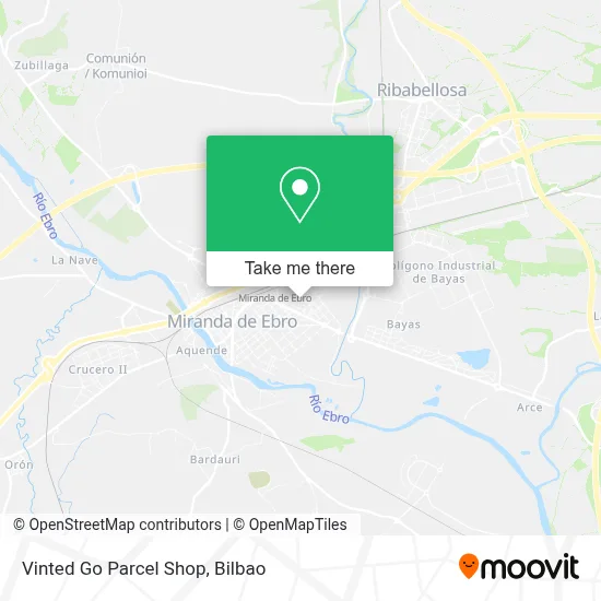 Vinted Go Parcel Shop map