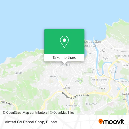 Vinted Go Parcel Shop map