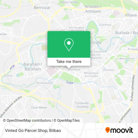 Vinted Go Parcel Shop map