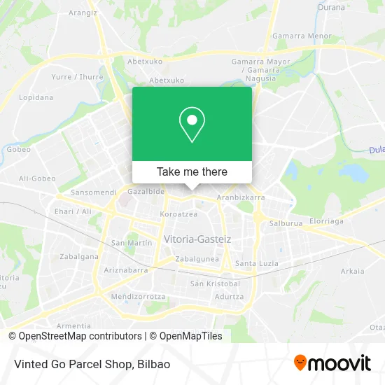 Vinted Go Parcel Shop map