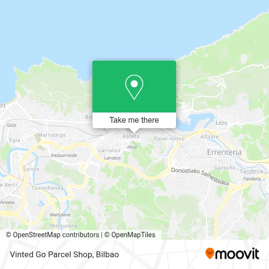 Vinted Go Parcel Shop map