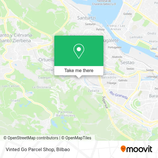 Vinted Go Parcel Shop map