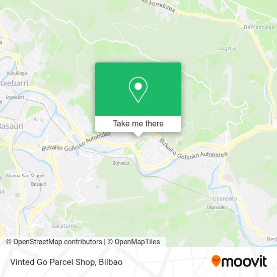 Vinted Go Parcel Shop map