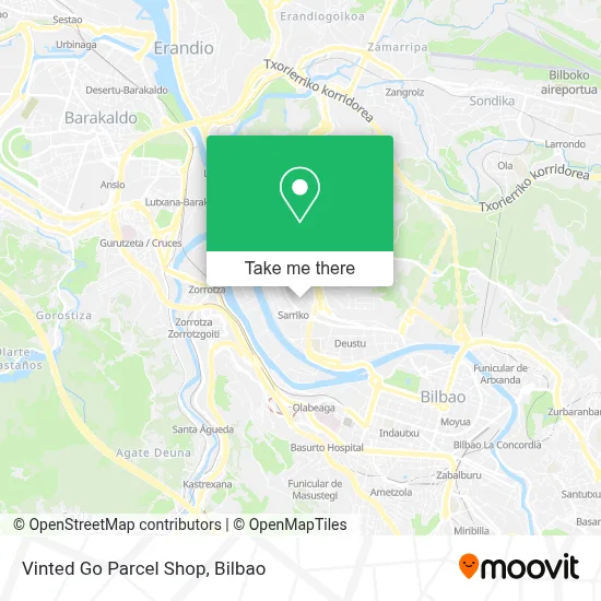 Vinted Go Parcel Shop map