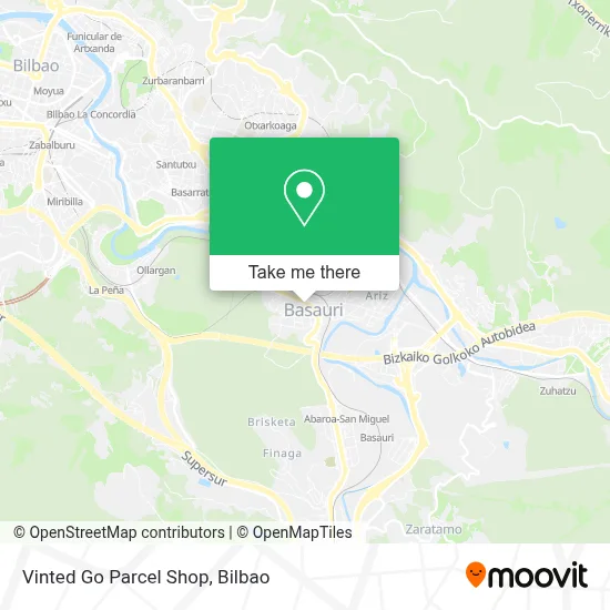 Vinted Go Parcel Shop map