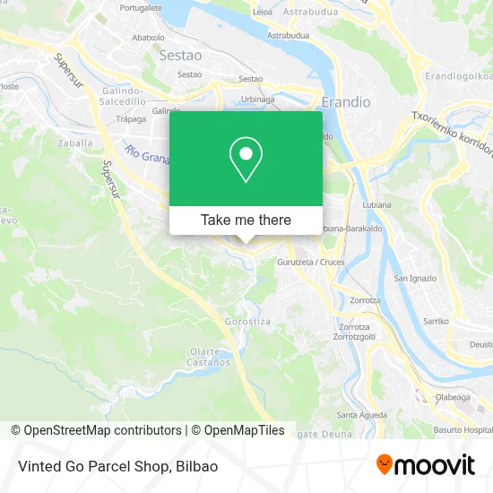 Vinted Go Parcel Shop map