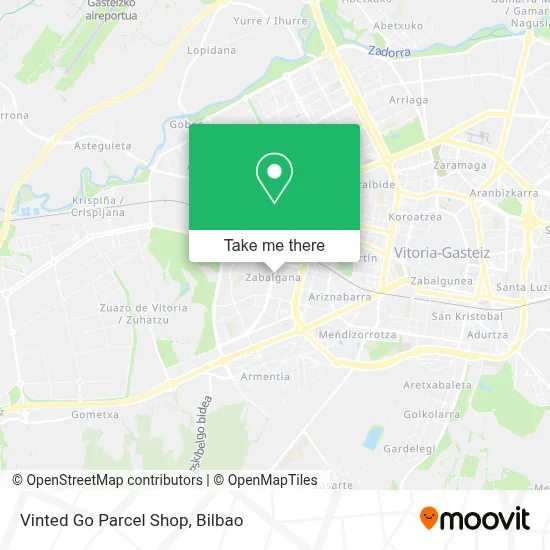 Vinted Go Parcel Shop map
