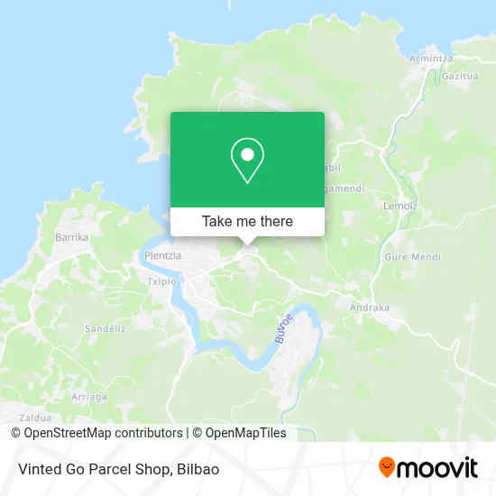 Vinted Go Parcel Shop map