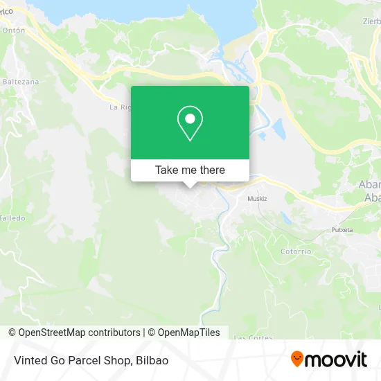 Vinted Go Parcel Shop map