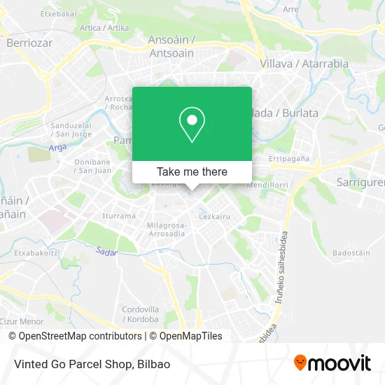 Vinted Go Parcel Shop map