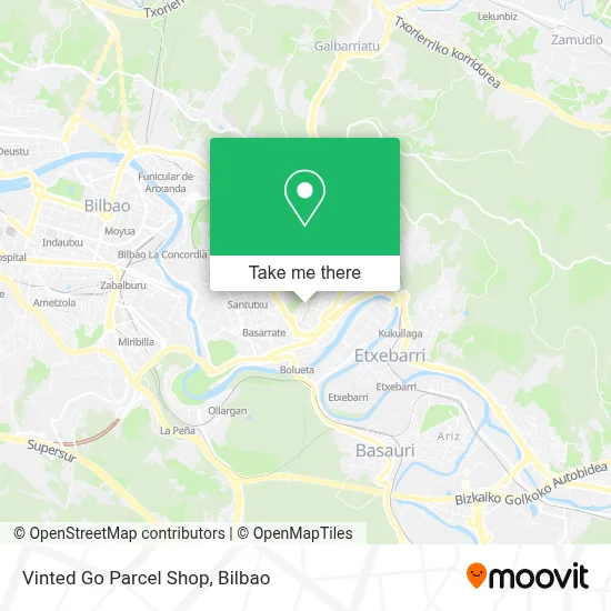 Vinted Go Parcel Shop map