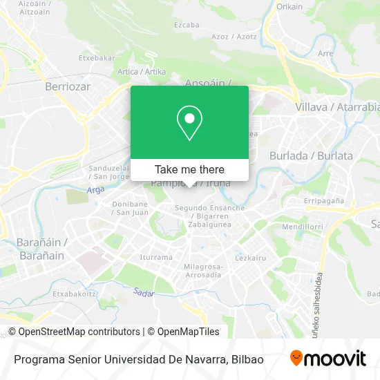 Programa Senior Universidad De Navarra map