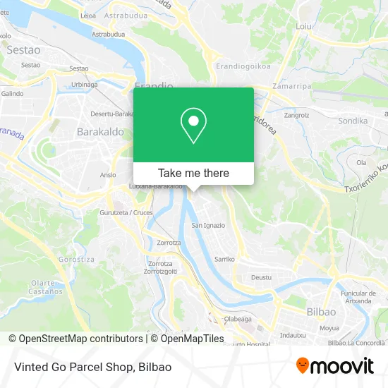 Vinted Go Parcel Shop map