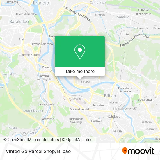 Vinted Go Parcel Shop map