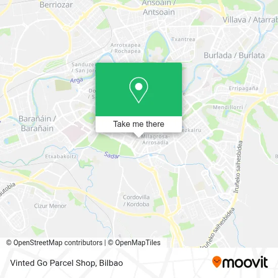 Vinted Go Parcel Shop map