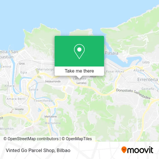 Vinted Go Parcel Shop map