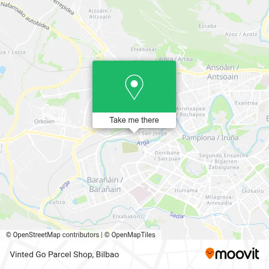 Vinted Go Parcel Shop map