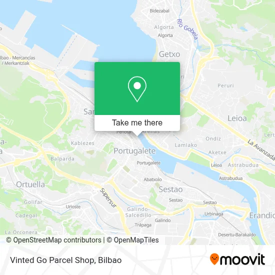 Vinted Go Parcel Shop map