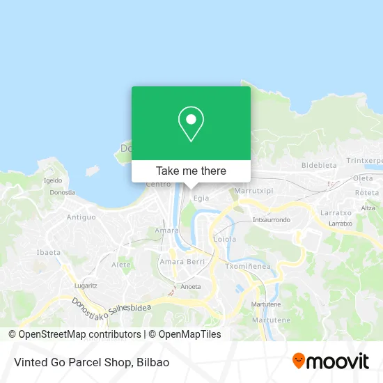 Vinted Go Parcel Shop map