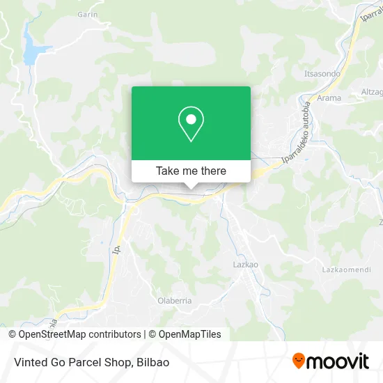 Vinted Go Parcel Shop map
