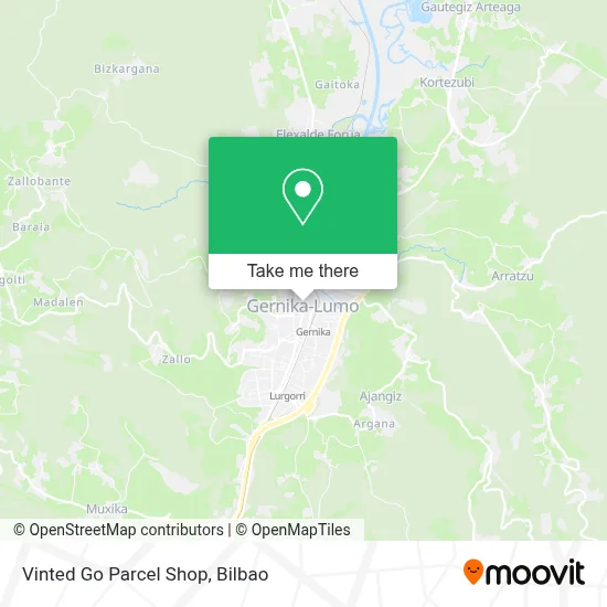 Vinted Go Parcel Shop map