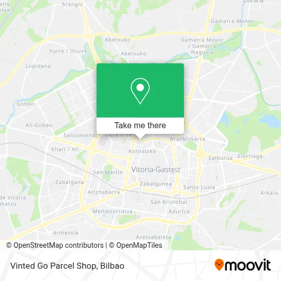 Vinted Go Parcel Shop map