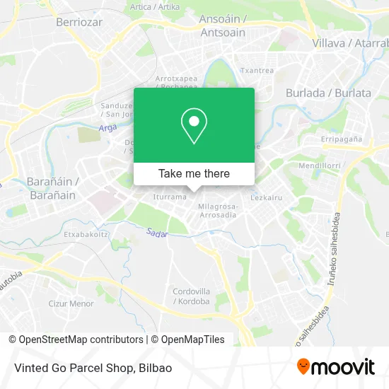 Vinted Go Parcel Shop map