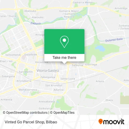 Vinted Go Parcel Shop map