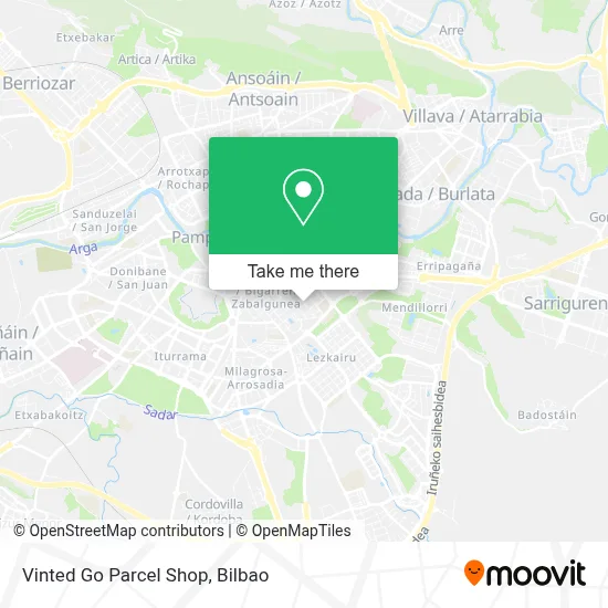 Vinted Go Parcel Shop map