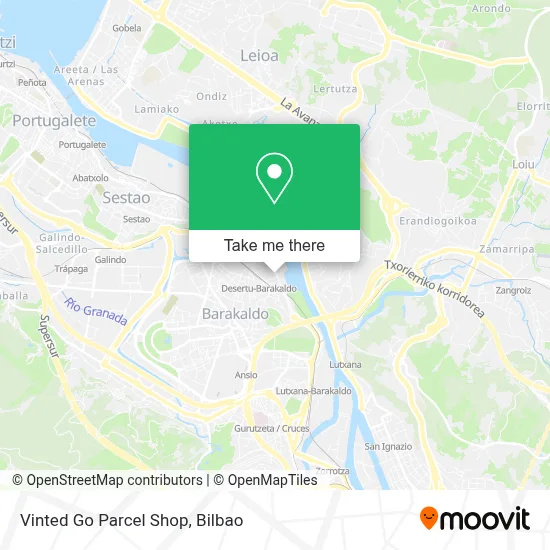 Vinted Go Parcel Shop map