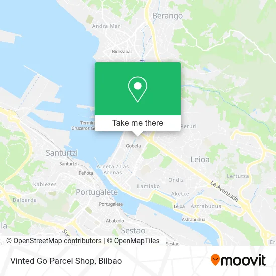 Vinted Go Parcel Shop map