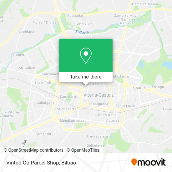 Vinted Go Parcel Shop map