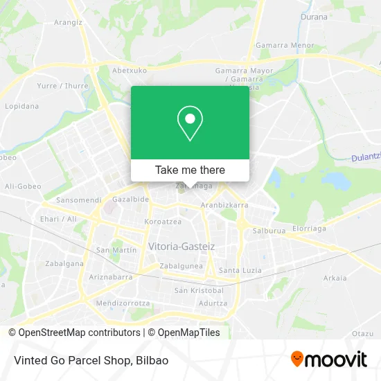 Vinted Go Parcel Shop map