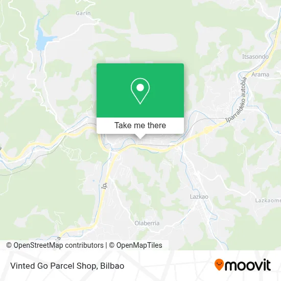 Vinted Go Parcel Shop map