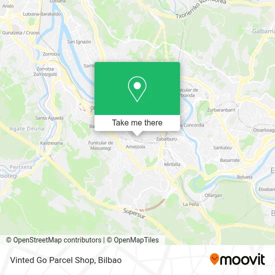 Vinted Go Parcel Shop map