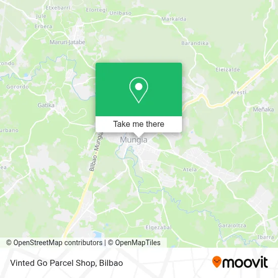 Vinted Go Parcel Shop map