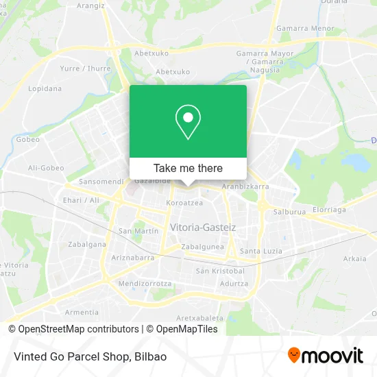 Vinted Go Parcel Shop map