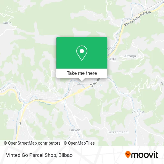 Vinted Go Parcel Shop map