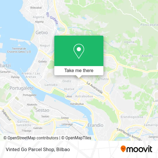 Vinted Go Parcel Shop map