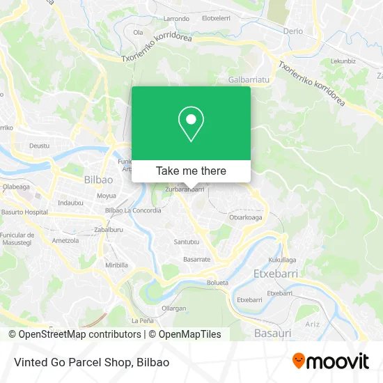 Vinted Go Parcel Shop map