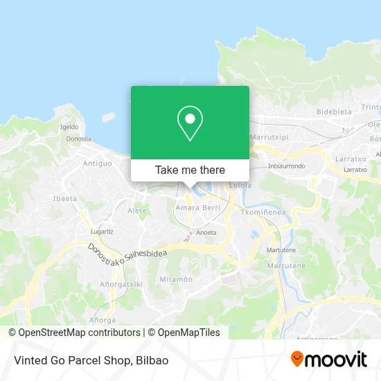 Vinted Go Parcel Shop map