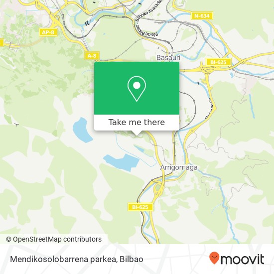 mapa Mendikosolobarrena parkea