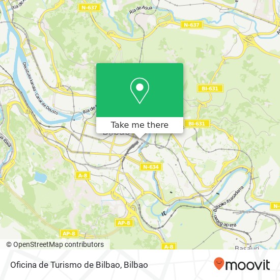 mapa Oficina de Turismo de Bilbao