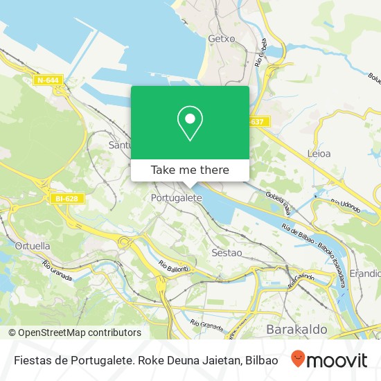 Fiestas de Portugalete. Roke Deuna Jaietan map